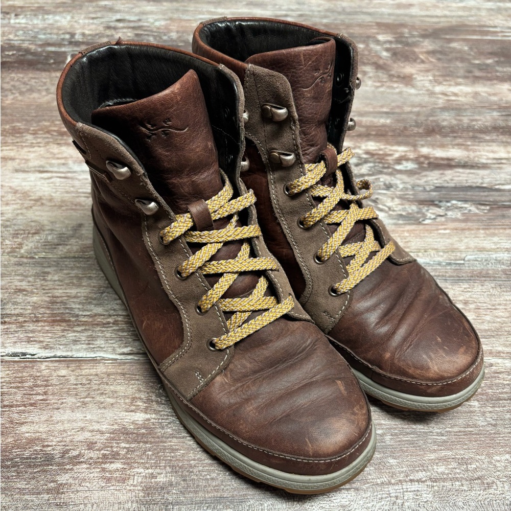 Chaco Women's Brown Leather Lace-Up Boots Sierra Waterproof Leather Hiking 9.5 - Picture 3 of 10